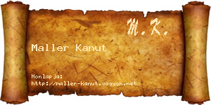 Maller Kanut névjegykártya
